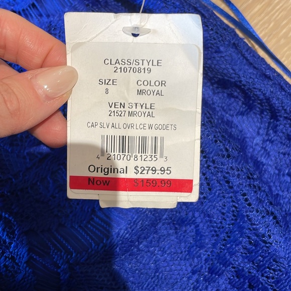 Royal blue lace gown size 8 BRAND NEW - Picture 3 of 5